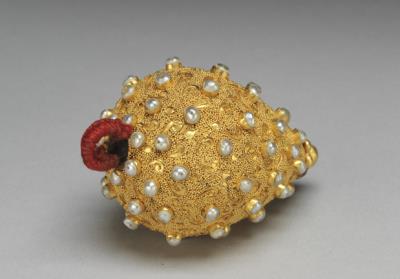 图片[3]-Gold overlay button inlaid with seed pearls, Qing dynasty, 18th-19th c., work of the Muslim regions-China Archive